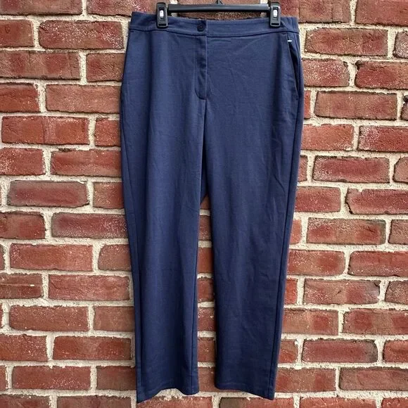 Eileen Fisher $198 Flex Ponte Straight Pants ocean Blue Petite Small NEW
